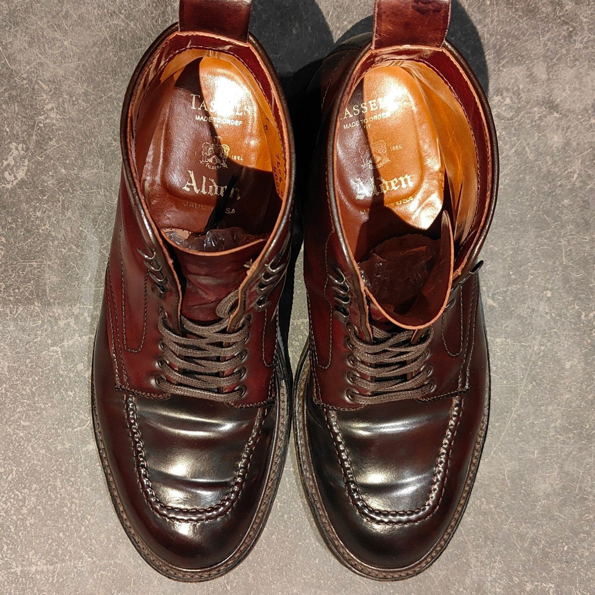 美品【ALDEN】オールデン 40508HC TASSELS別注 インディーブーツ コードバン ダークバーガンディ サイズ US7D トゥルーバランスラスト