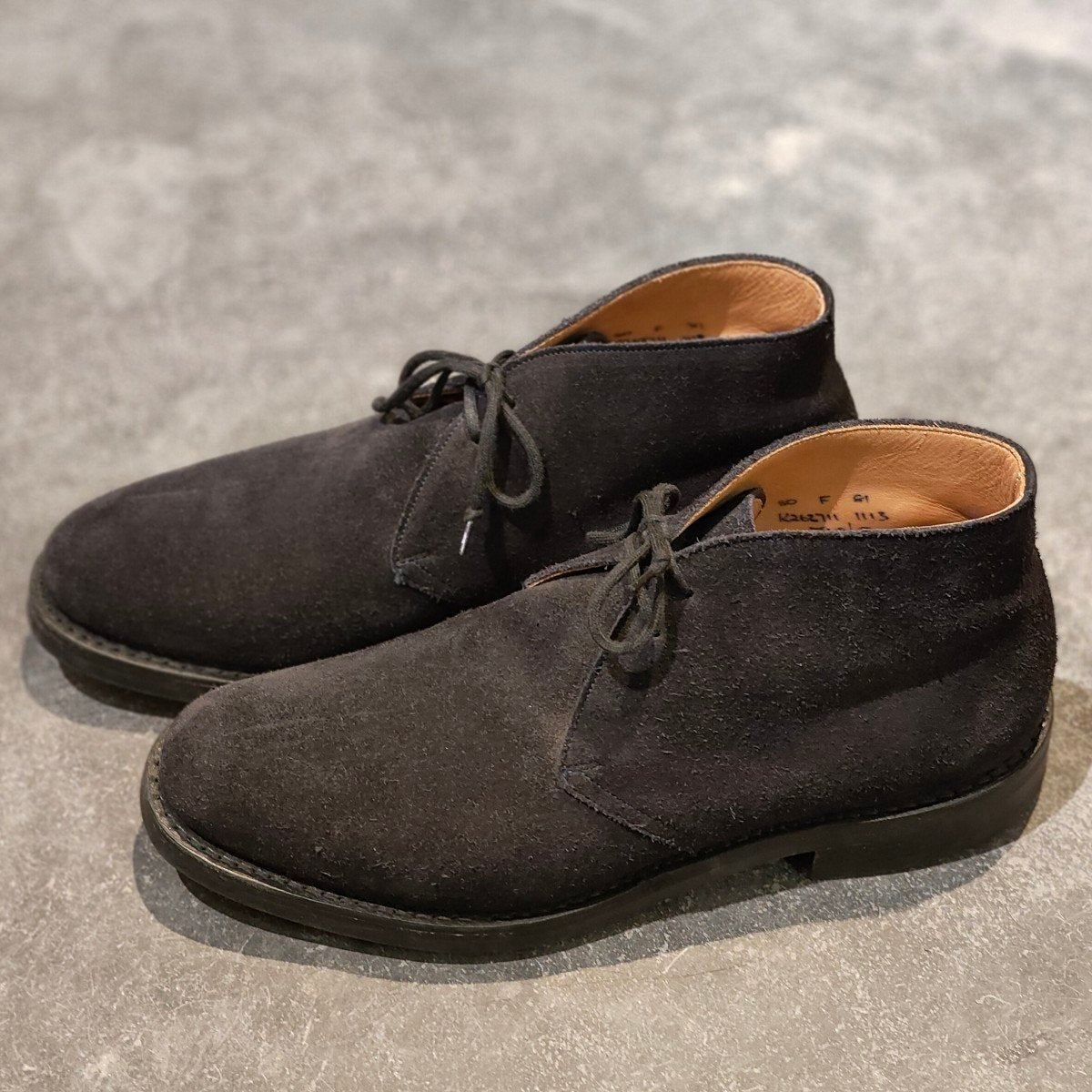 【オンライン限定】極美品 【Church's】チャーチ 4都市 ライダー チャッカブーツ スエード ブラック サイズ UK80F 81ラスト