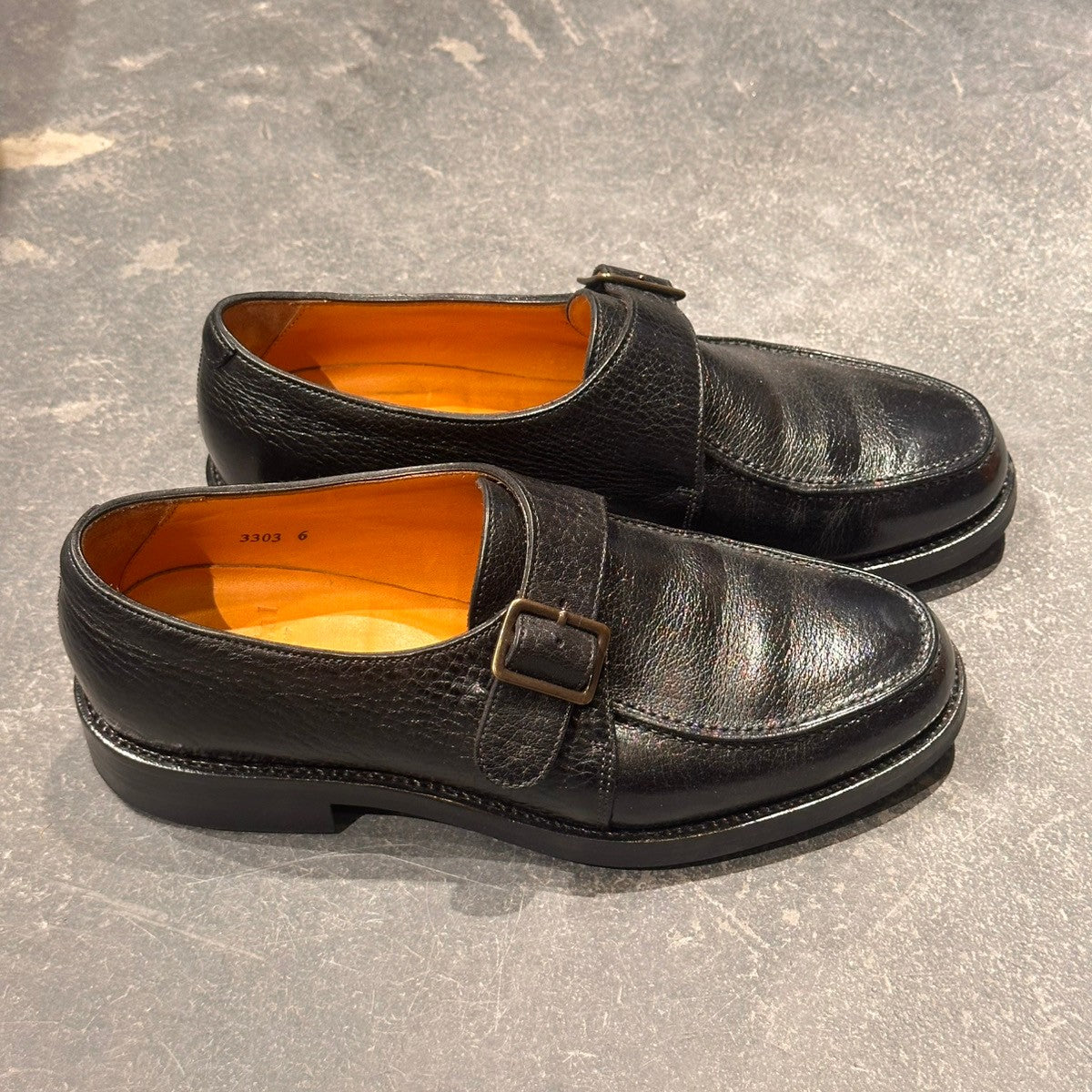 【ORIENTAL】オリエンタル クライド 3303 シングルモンク シュリンクレザー ブラック サイズUS6