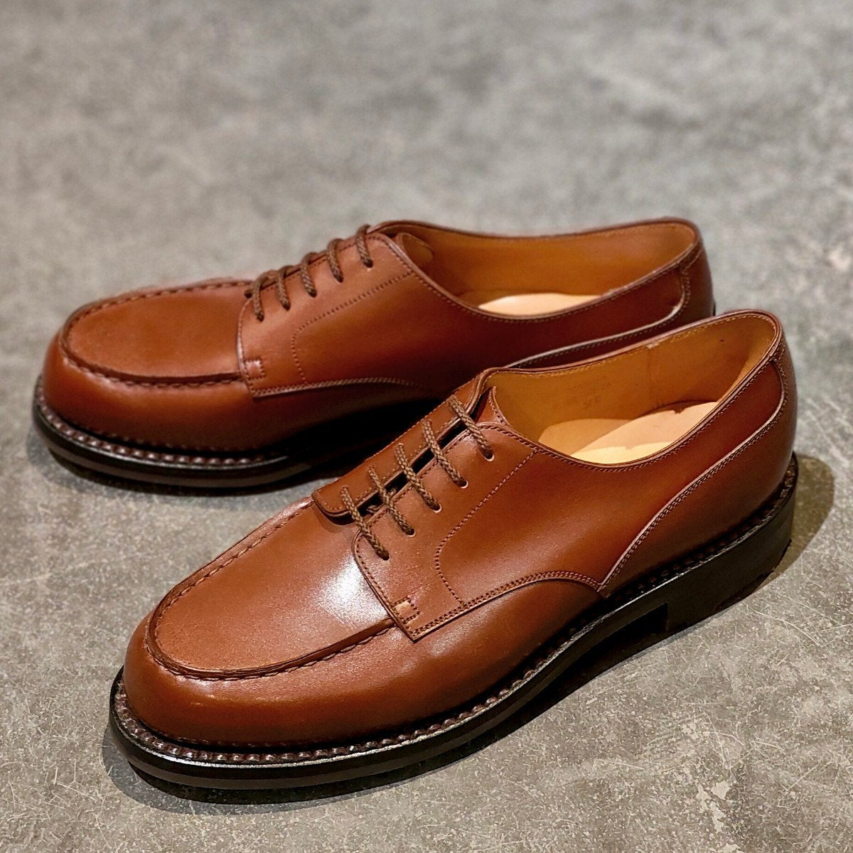 試着程度 【J.M.WESTON】ジェイエムウエストン 641 ゴルフ Uチップ ボックスカーフ タンブラウン サイズ UK5.5C 31ラスト 参考定価￥176,000-