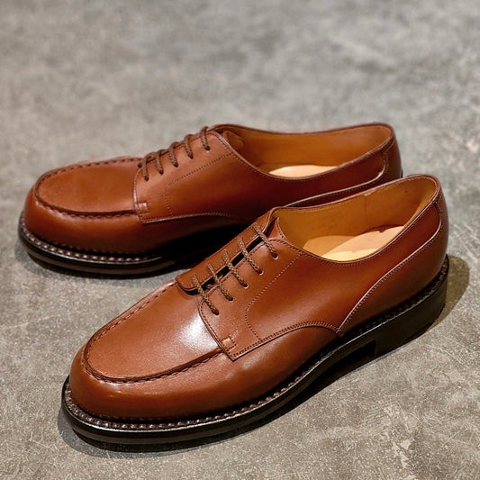 試着程度 【J.M.WESTON】ジェイエムウエストン 641 ゴルフ Uチップ ボックスカーフ タンブラウン サイズ UK5.5C 31ラスト 参考定価￥176,000-