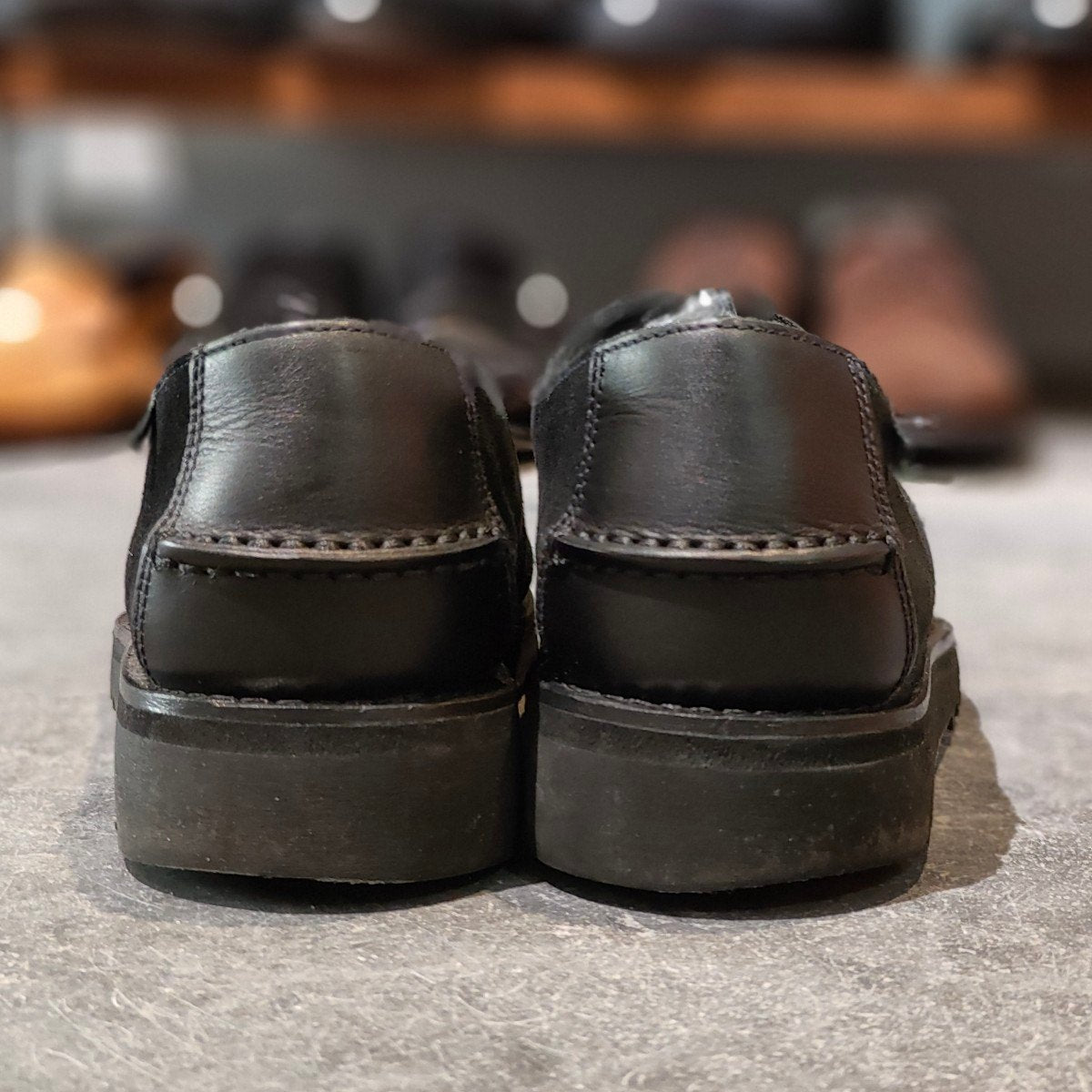 希少 使用数回【Paraboot】パラブーツ DOMINGUE  KAPTAIN SUNSHINE別注 Uチップ スエードカーフコンビ ブラック サイズ UK6.5