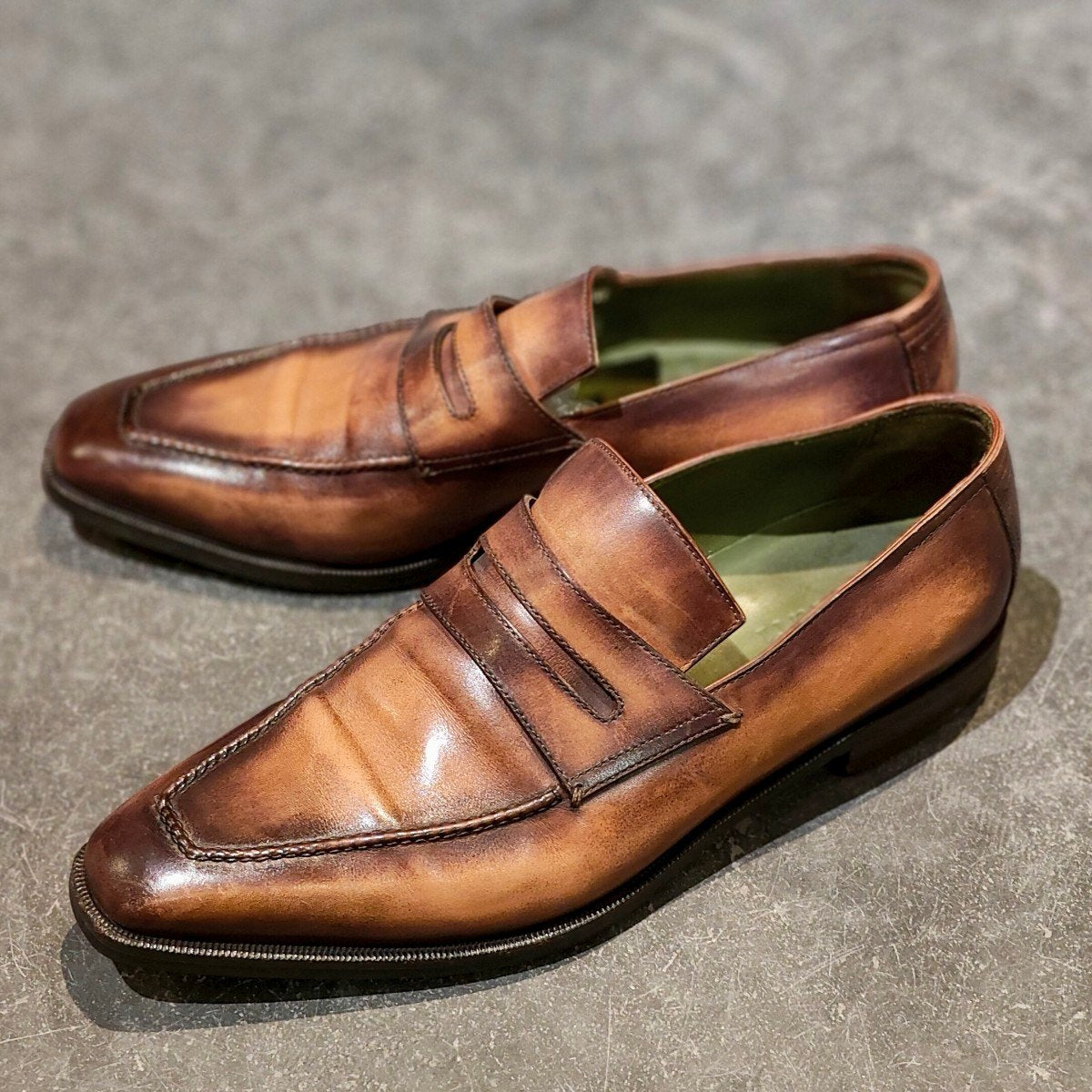 【BERLUTI】ベルルッティ 0129アンディ カーフ パティーヌ ブラウン サイズ UK8.5