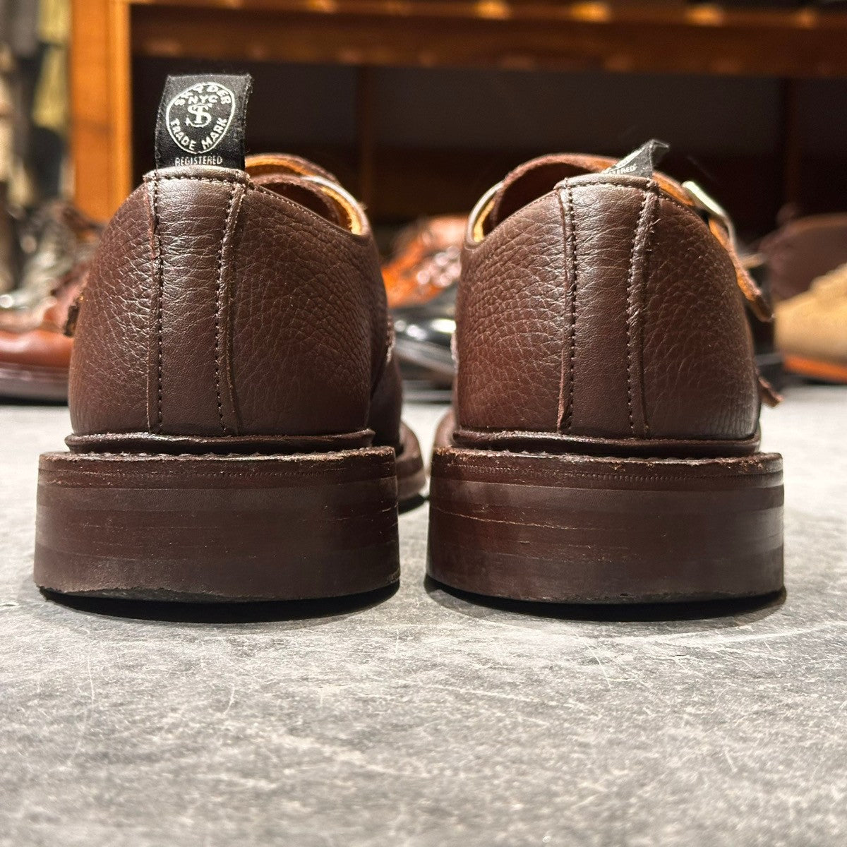 希少【Tricker’s】トリッカーズ TODD SNYDER別注 M7634 ダブルモンク グレインレザー ブラウン サイズUK6.5