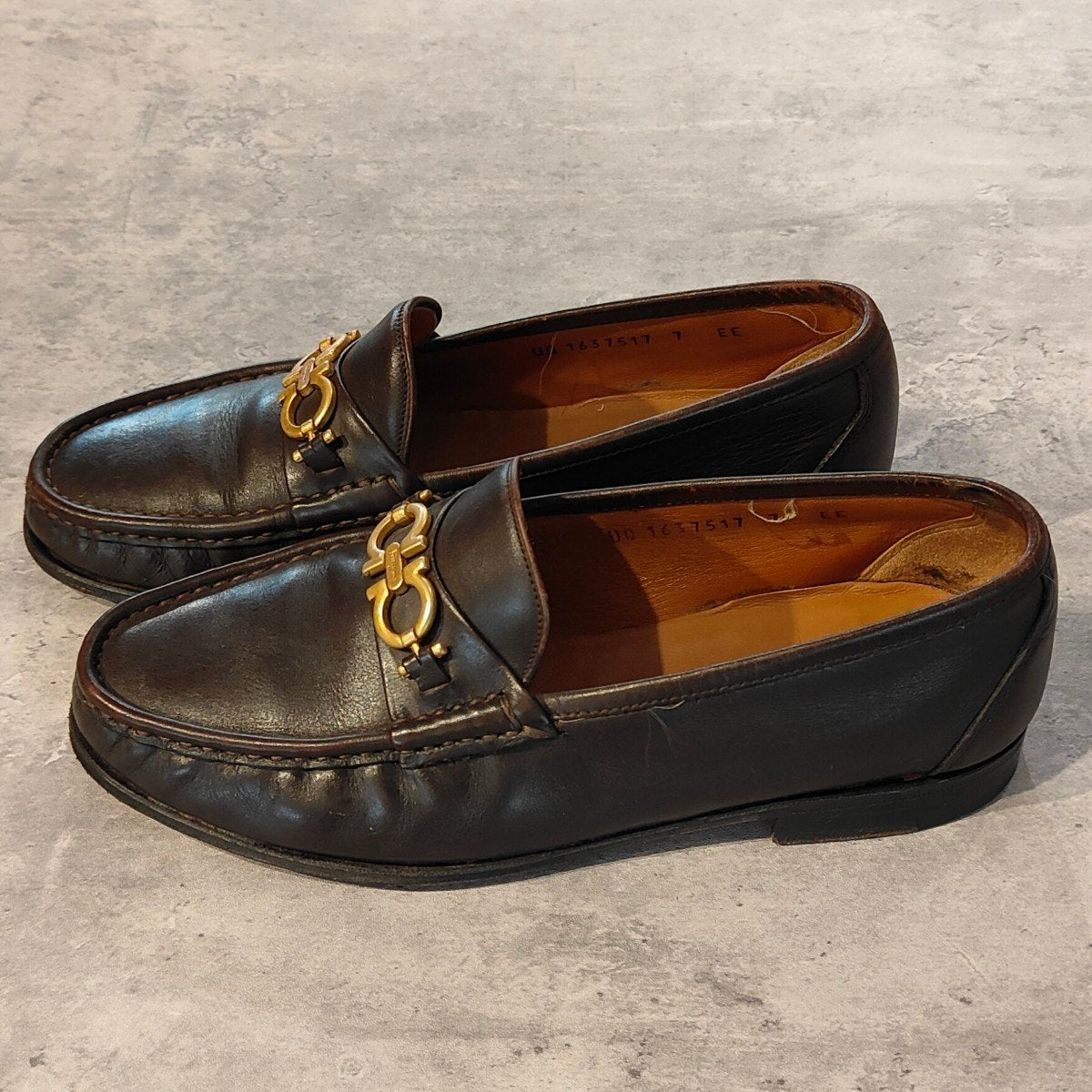 【Salvatore Ferragamo】サルバトーレ フェラガモ ビットローファー ガンチーニ カーフ ダークブラウン サイズUK7EE