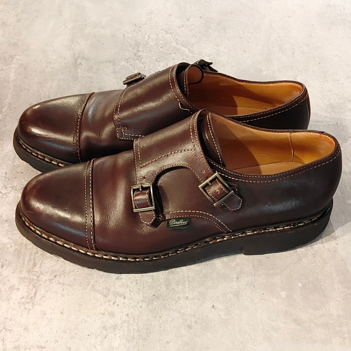 【Paraboot】パラブーツ ウィリアム ダブルモンクストラップ カーフ ブラウン サイズUK8.5