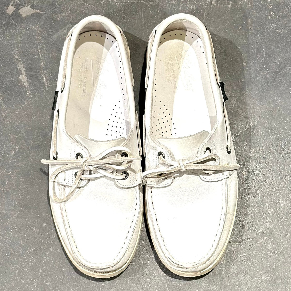 美品【PARABOOT】パラブーツ バース デッキシューズ カーフ ホワイト サイズ5.5