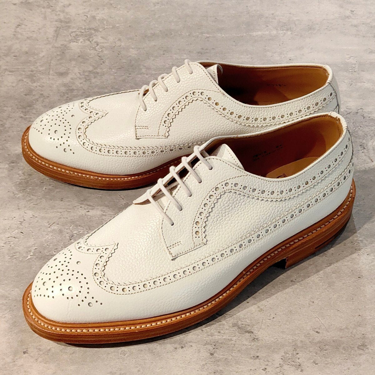 未使用品【CROCKETT&JONES】クロケット＆ジョーンズ チェビオット SUBS LWB グレインレザー ホワイト サイズUK8E