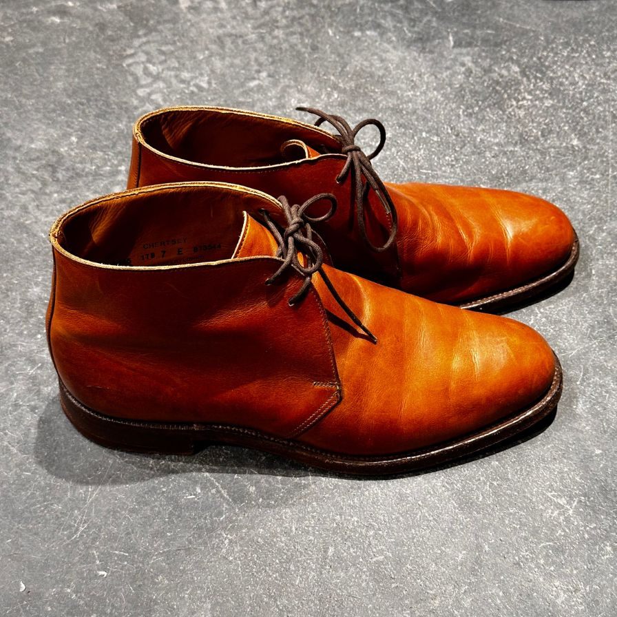 【CROCKETT&JONES】クロケット&ジョーンズ レザーシューズ  SUBS チャートシー チャッカブーツ カーフ ブラウン サイズUK7E メンズ