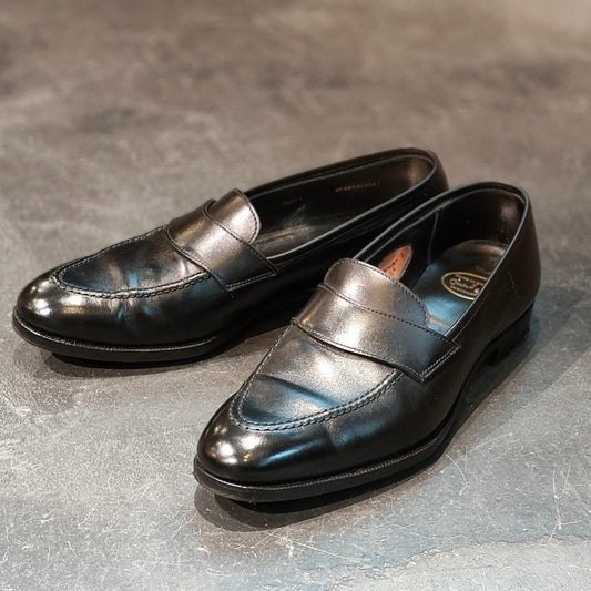 使用数回 【CROCKETT&JONES】クロケット&ジョーンズ ハーコート2 福島ティアモ雄介氏監修モデル ローファー カーフ ブラック サイズ UK6.5E 379ラスト 定価¥124,300-