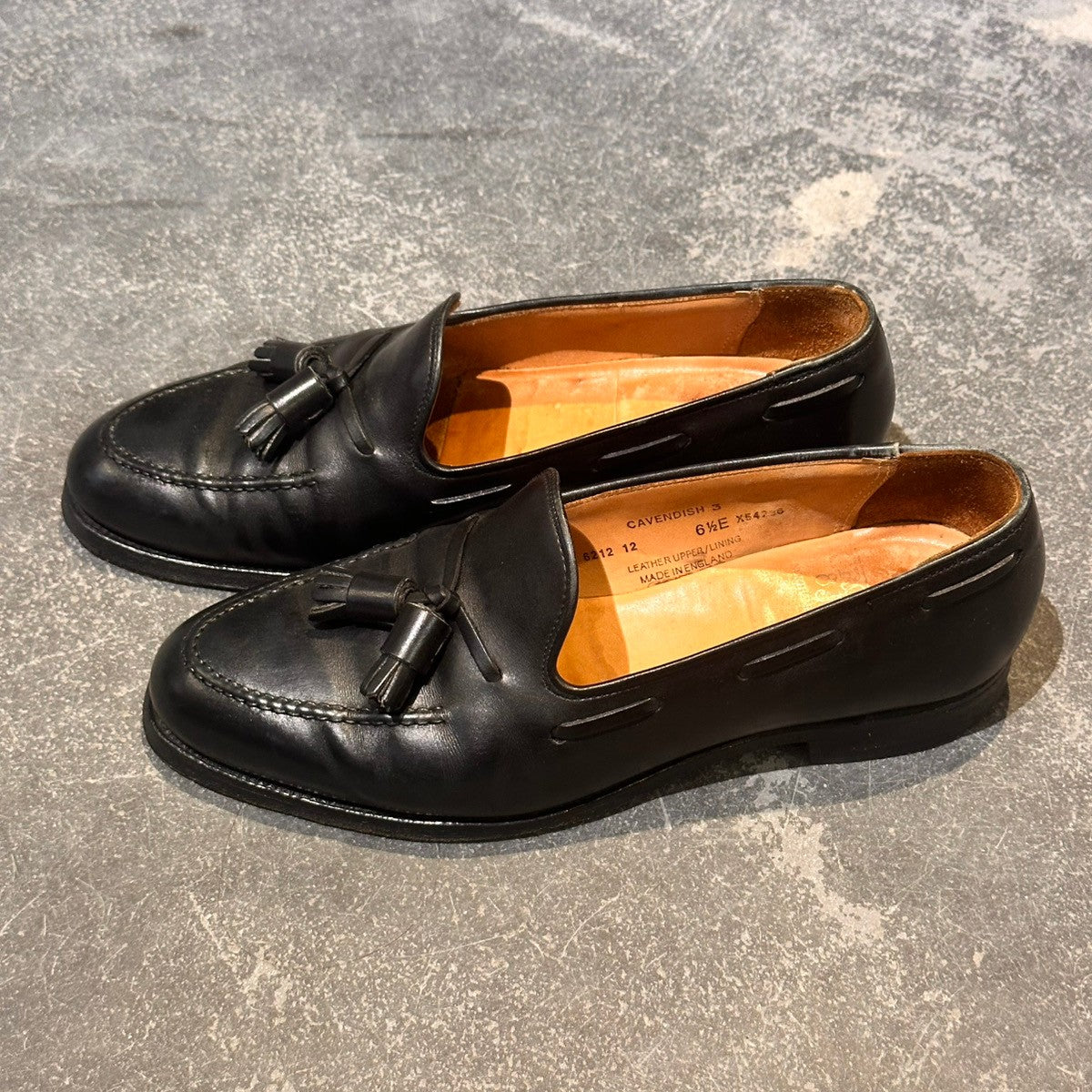 【CROCKETT&JONES】クロケット&ジョーンズ キャベンディッシュ3 タッセルローファー カーフ ブラック サイズUK6.5E 375ラスト