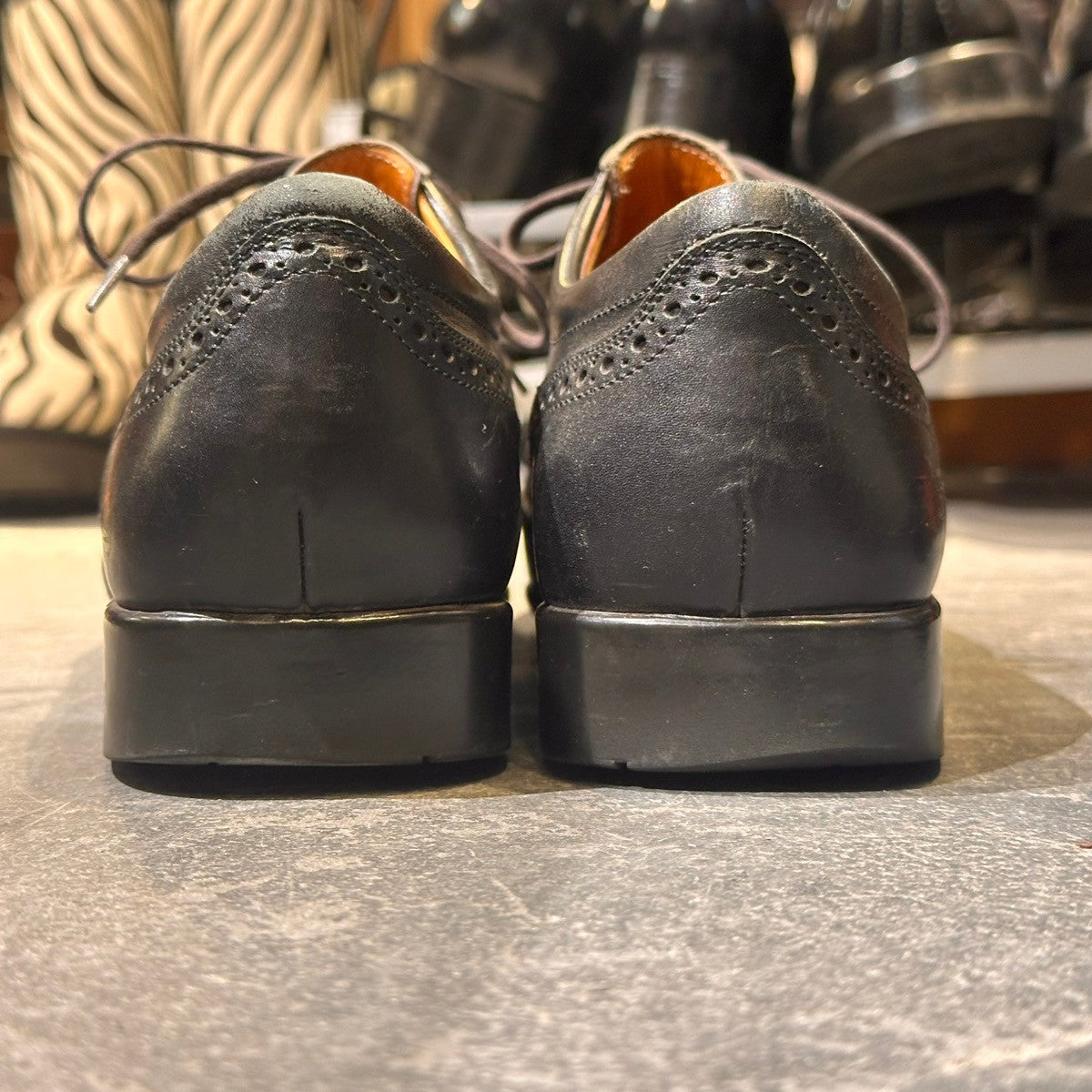 【J.M WESTON】ジェイエムウエストン 607 ウイングチップ カーフ ブラック サイズUK6E