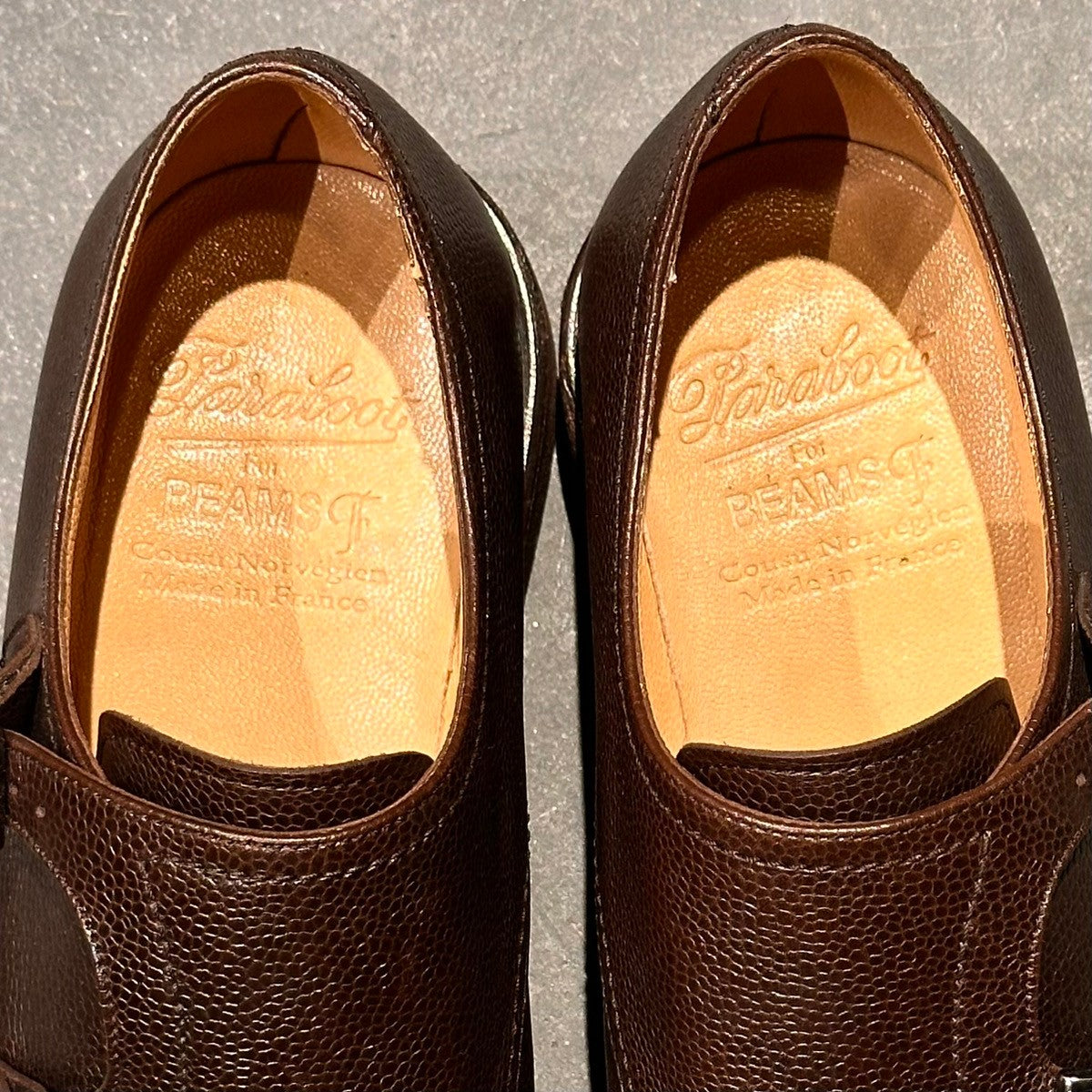 【Paraboot】パラブーツ ポー ダブルモンク ビームス別注 グレインレザー ブラウン サイズUK6.5