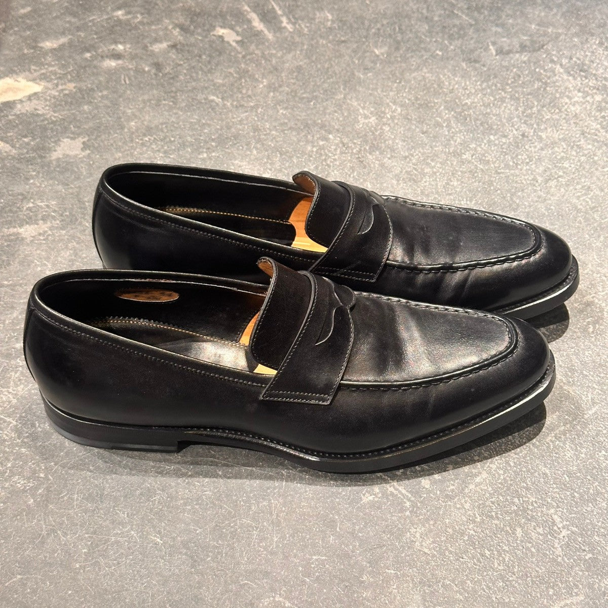 使用数回【santoni】サントーニ 13158 ローファー カーフ ブラック サイズUK6.5