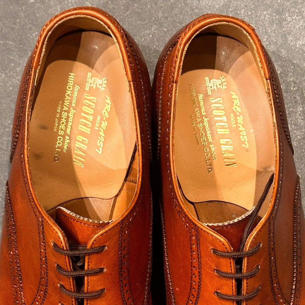 【SCOTCH GRAIN】スコッチグレイン 9040 セミブローグ カーフ ブラウン サイズ25