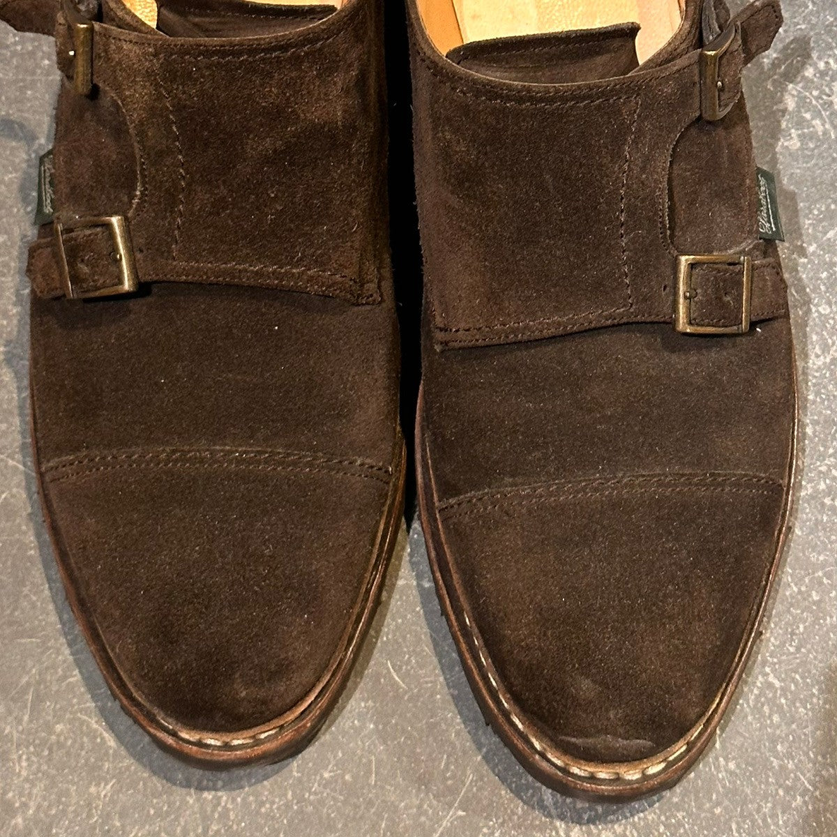 【Paraboot】パラブーツ ウィリアム ダブルモンクストラップ スエード ブラウン サイズUK7