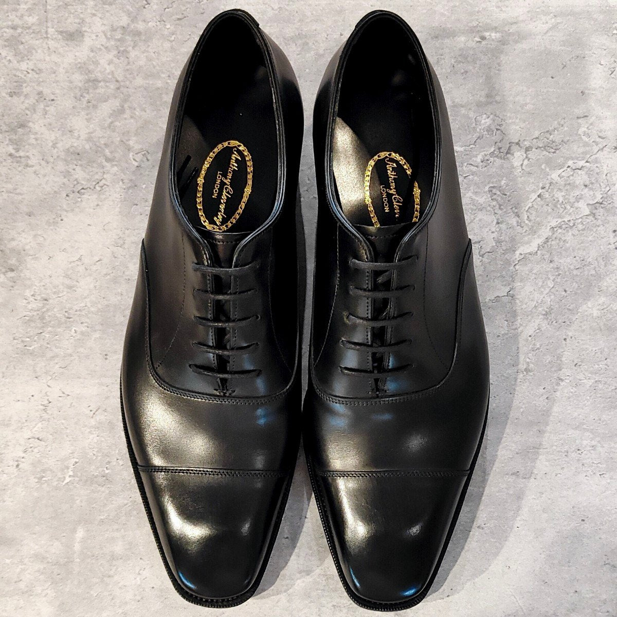 未使用品【ANTHONY CLEVERLEY】アンソニークレバリー BODIE ストレートチップ カーフ ブラック サイズUK8E