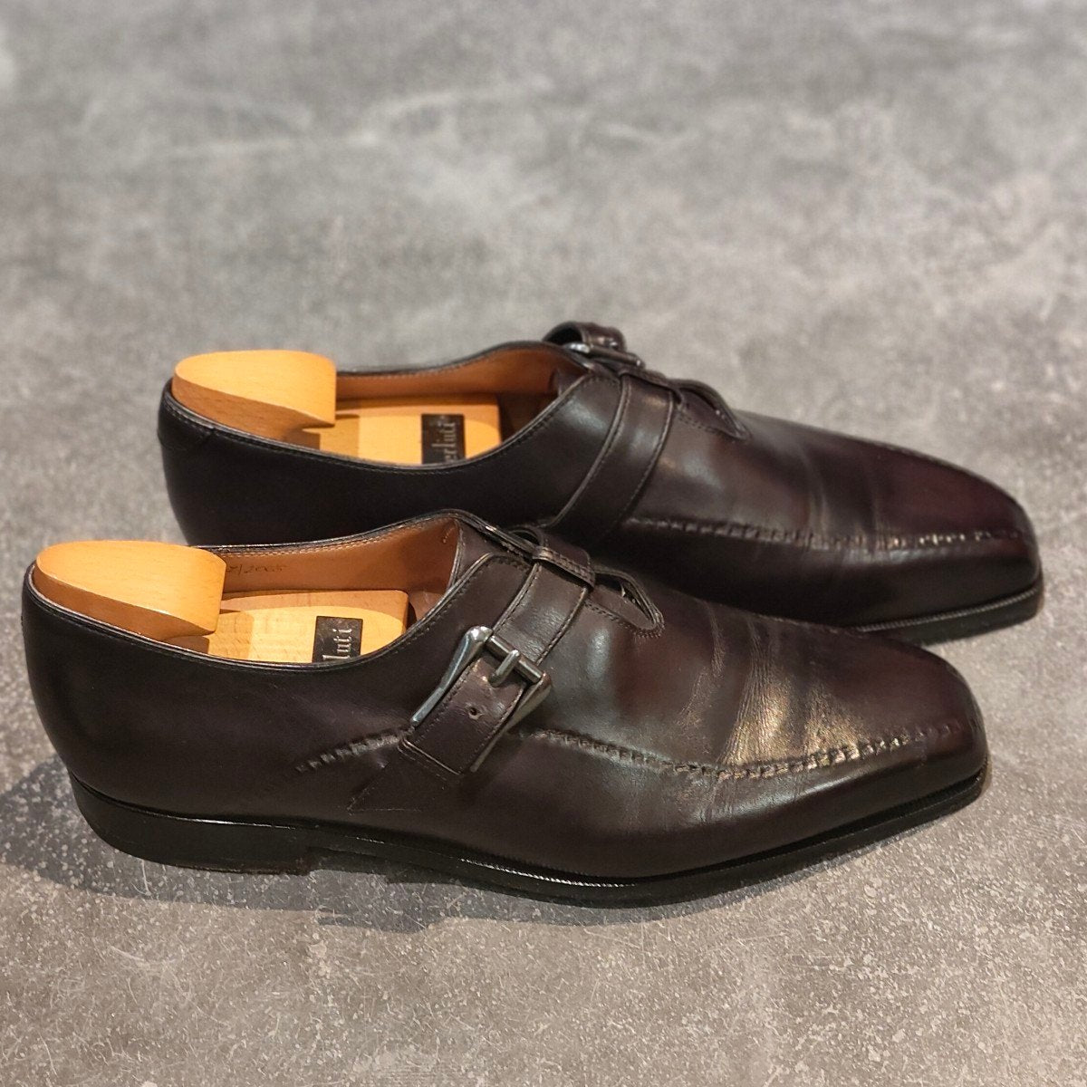 Berluti】ベルルッティ シングルモンク パティーヌ カーフ パープル