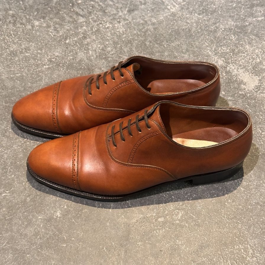 【JOHN LOBB】ジョンロブ レザーシューズ フィリップ2 パンチドキャップトゥ カーフ 7000ラスト ブラウン メンズ サイズUK6E Philip II