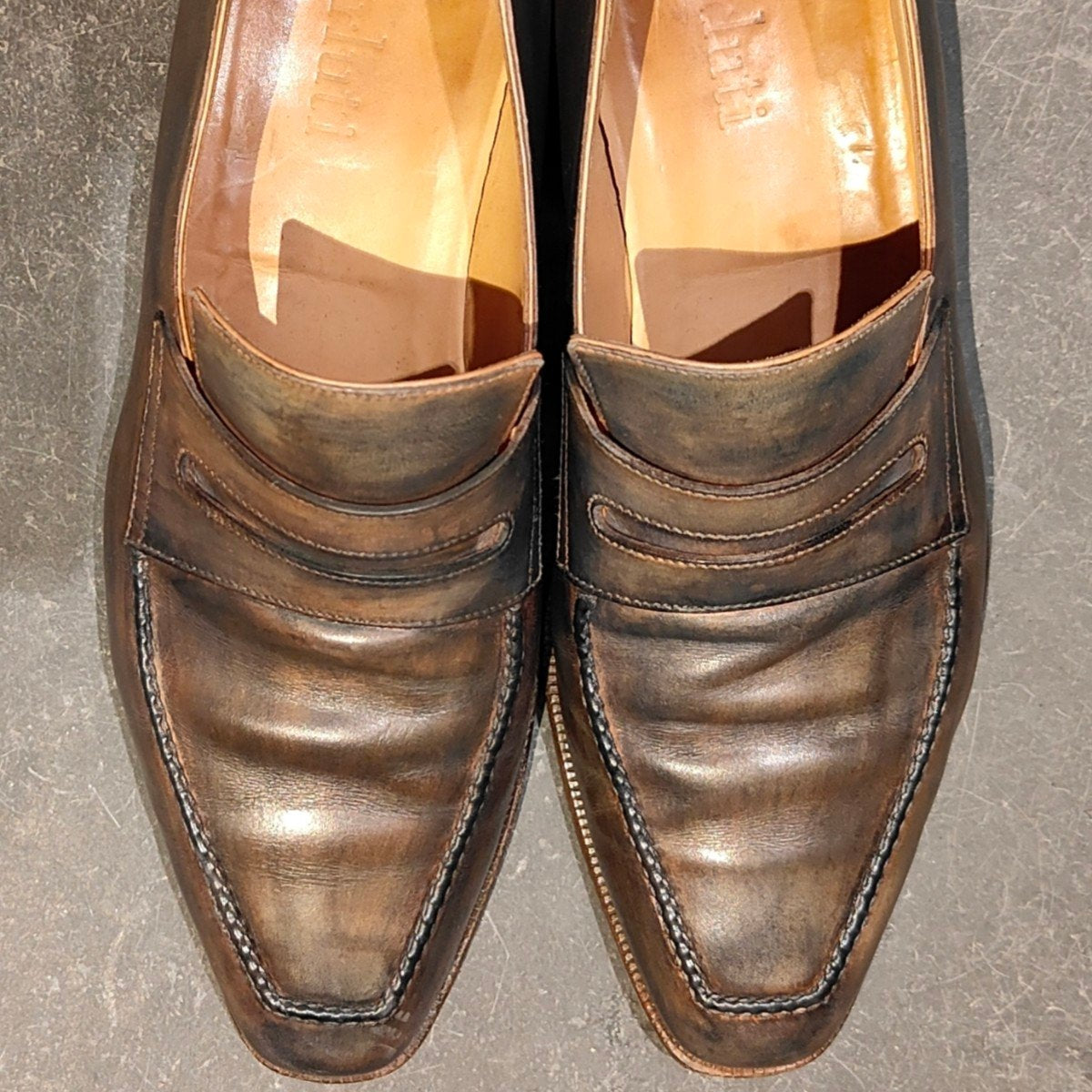 BERLUTI】ベルルッティ 348 アンディ カーフ パティーヌ ネイビー