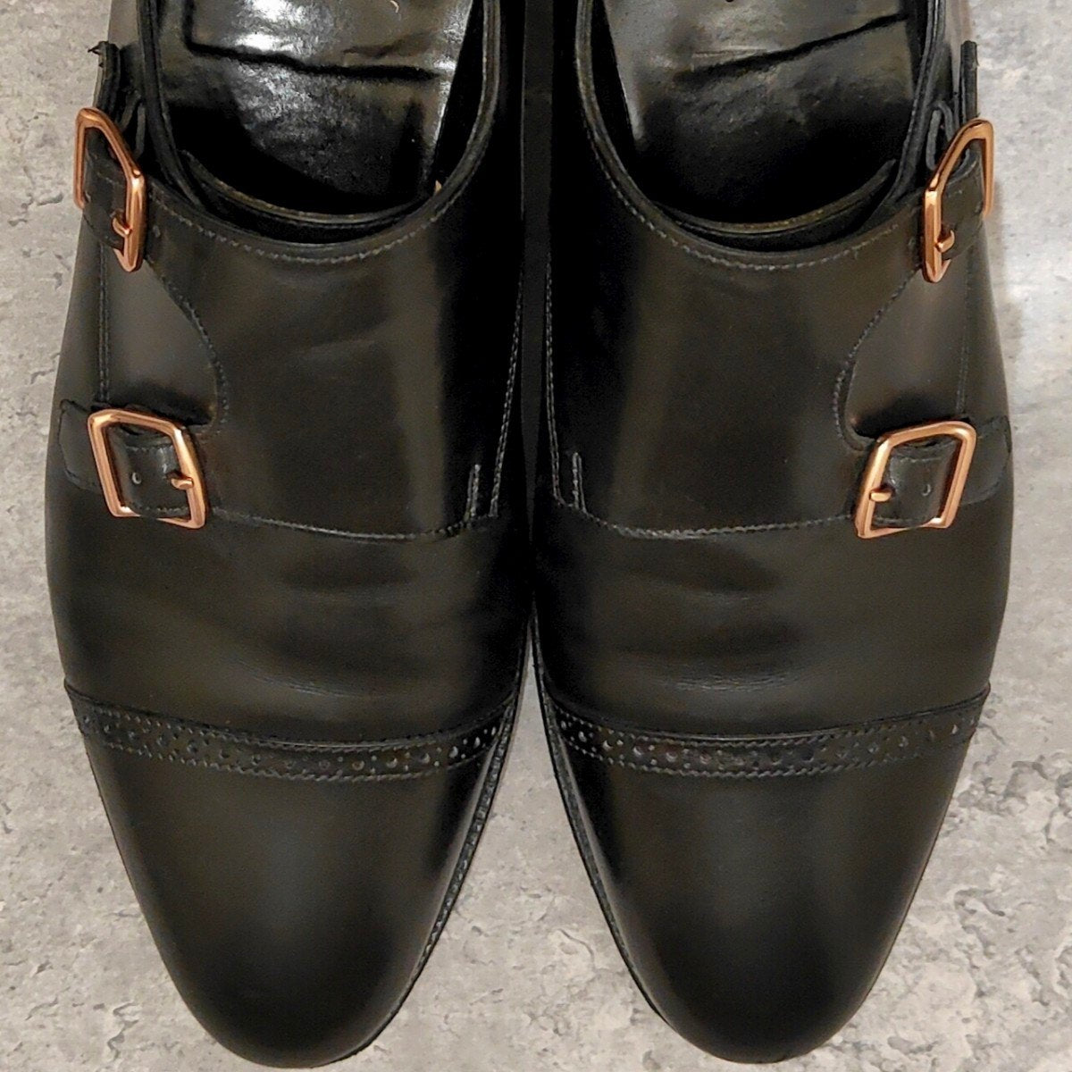 極美品【JOHN LOBB】ジョンロブ フィリップ2 ダブルバックル カーフ ブラック サイズUK6.5E 7000ラスト参考定価¥349,800-