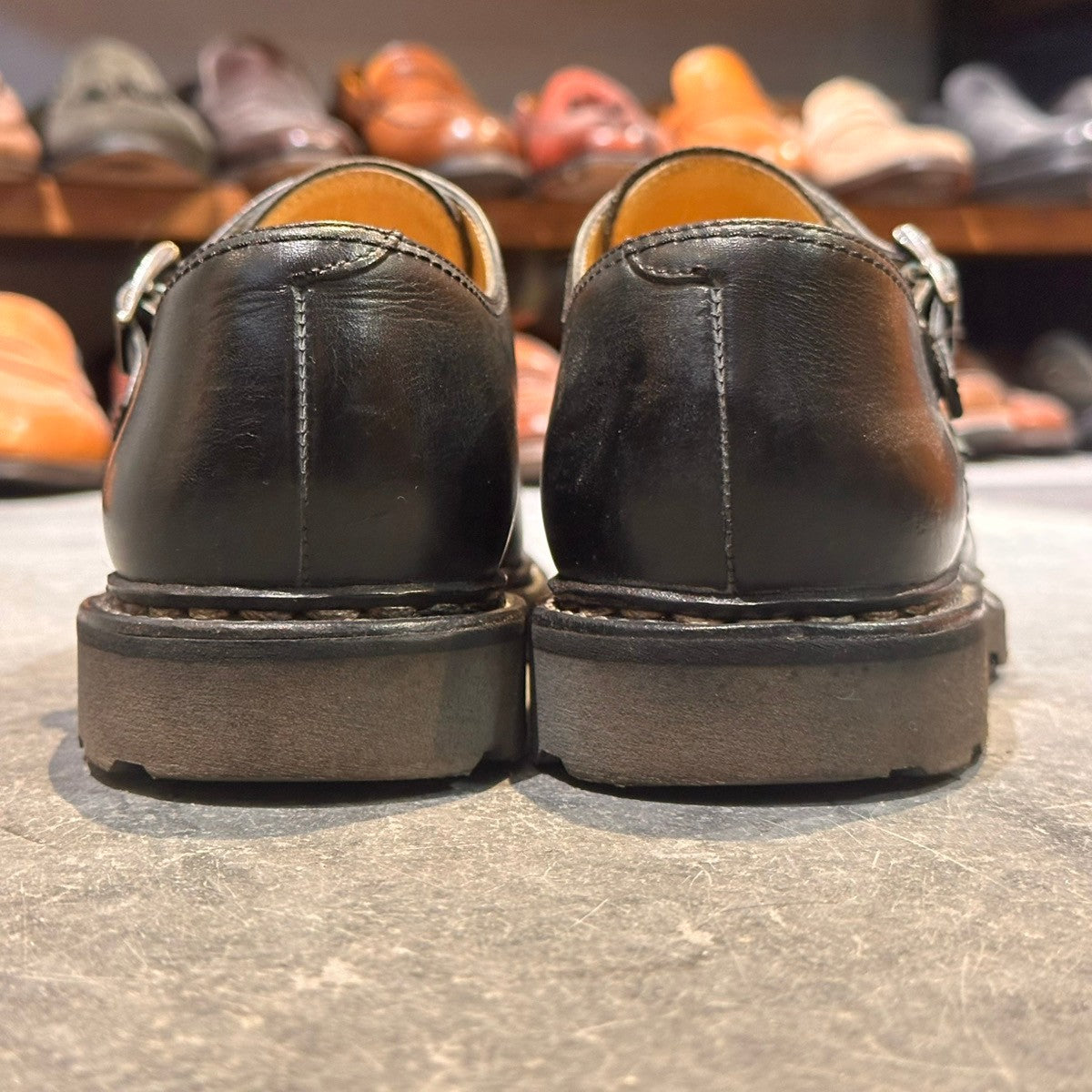 【PARABOOT】パラブーツ ウィリアム ダブルモンク カーフ ブラック サイズUK7