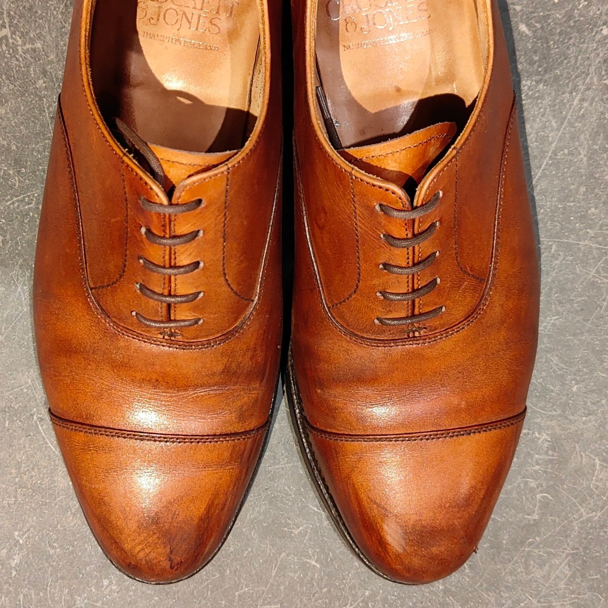 【CROCKETT&JONES】クロケット&ジョーンズ コノート ストレートチップ カーフ ブラウン サイズUK6.5E 236ラスト