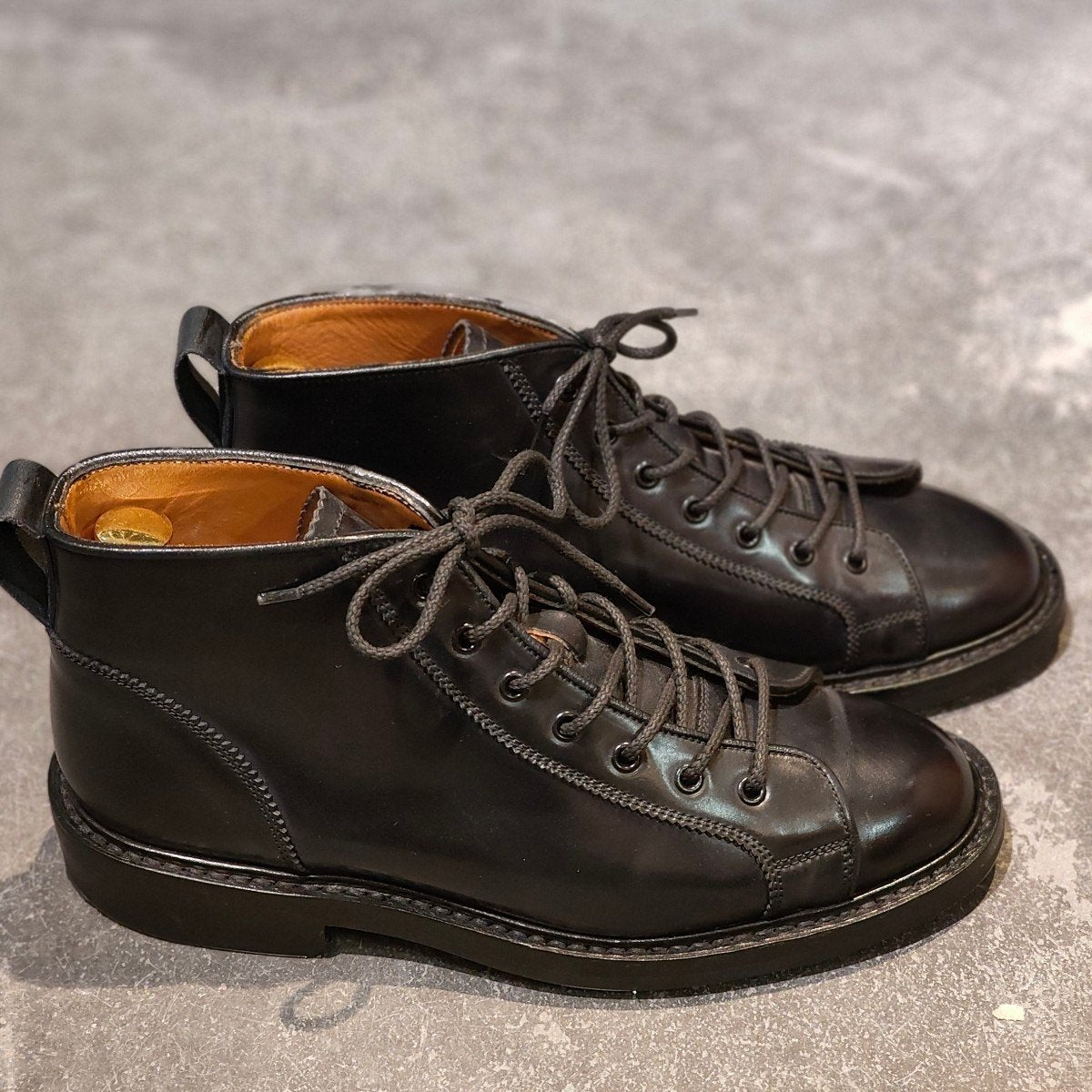 希少 使用数回【Tricker's】トリッカーズ M7648 モンキーブーツ コードバン ダークネイビー サイズUK7.5