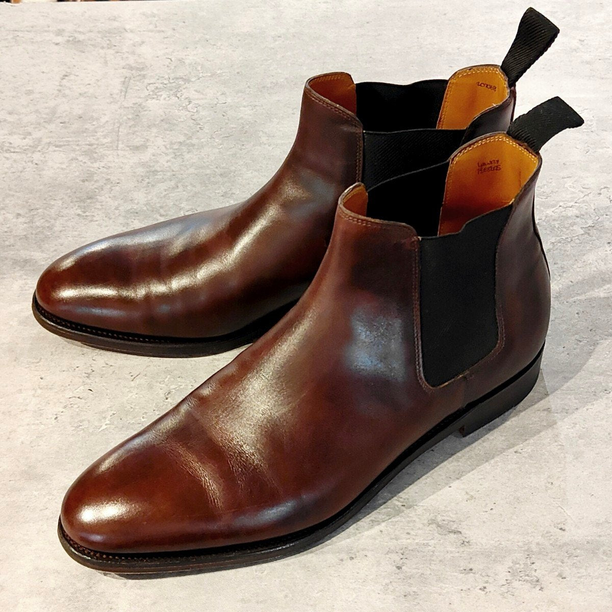 使用数回【JOHN LOBB】ジョンロブ ローリー サイドゴアブーツ ミュージアムカーフ ブラウン サイズUK7.5E 8695ラスト 参考定価￥399,300-