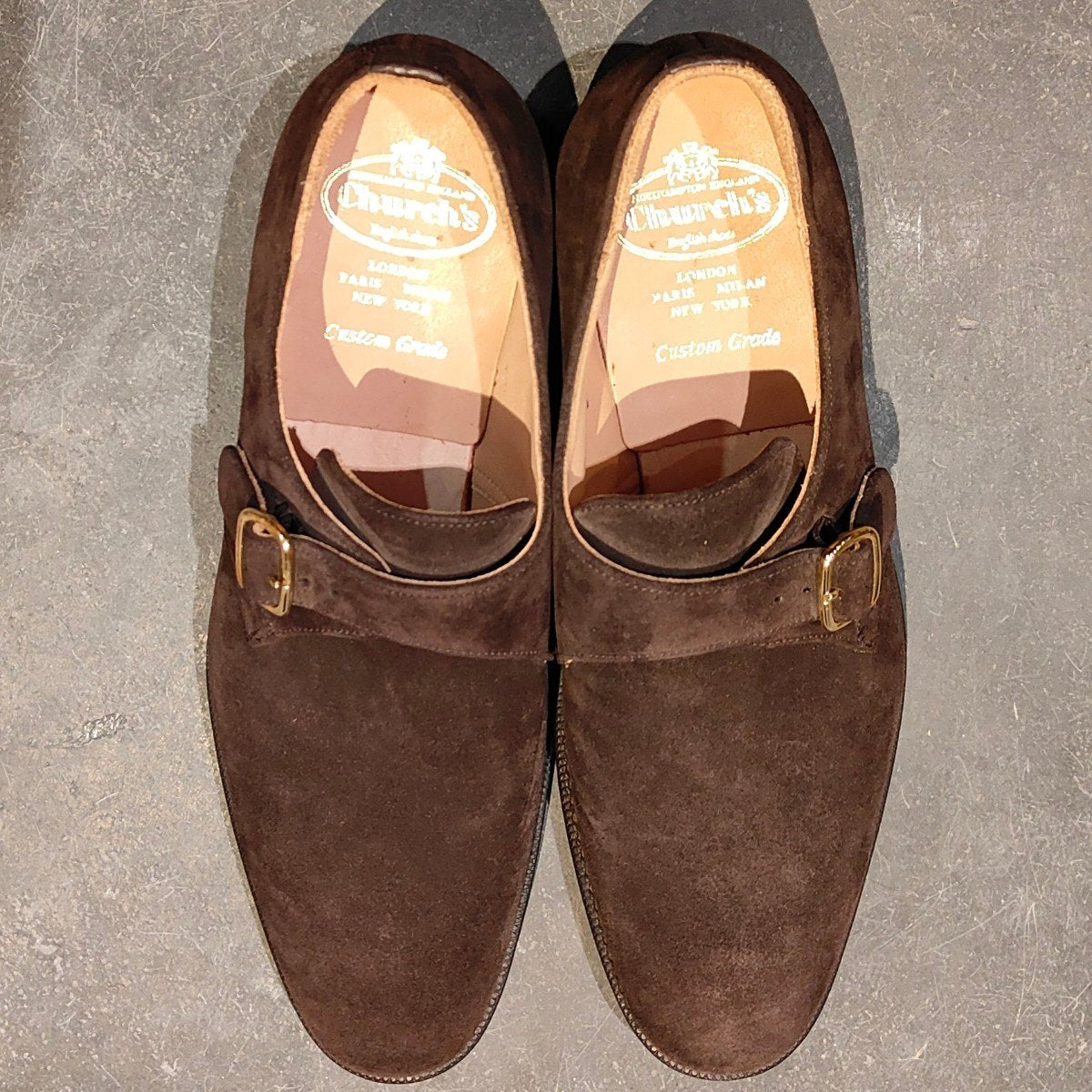 新品未使用【Church's】チャーチ ベケット シングルモンク 4都市 スエード ダークブラウン サイズUK80F 173ラスト