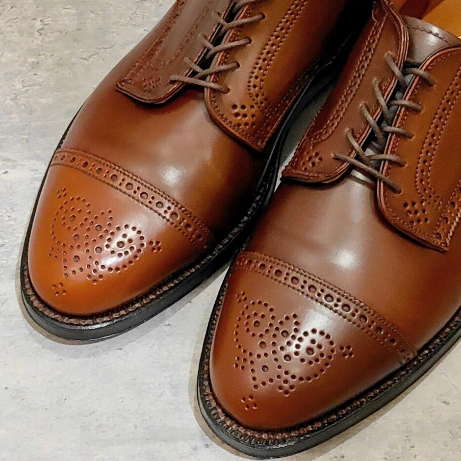 希少 未使用【ALDEN】オールデン 2435 セミブローグダービー ラベロコードバン想定 ブラウン サイズUS8E アバディーンラスト想定