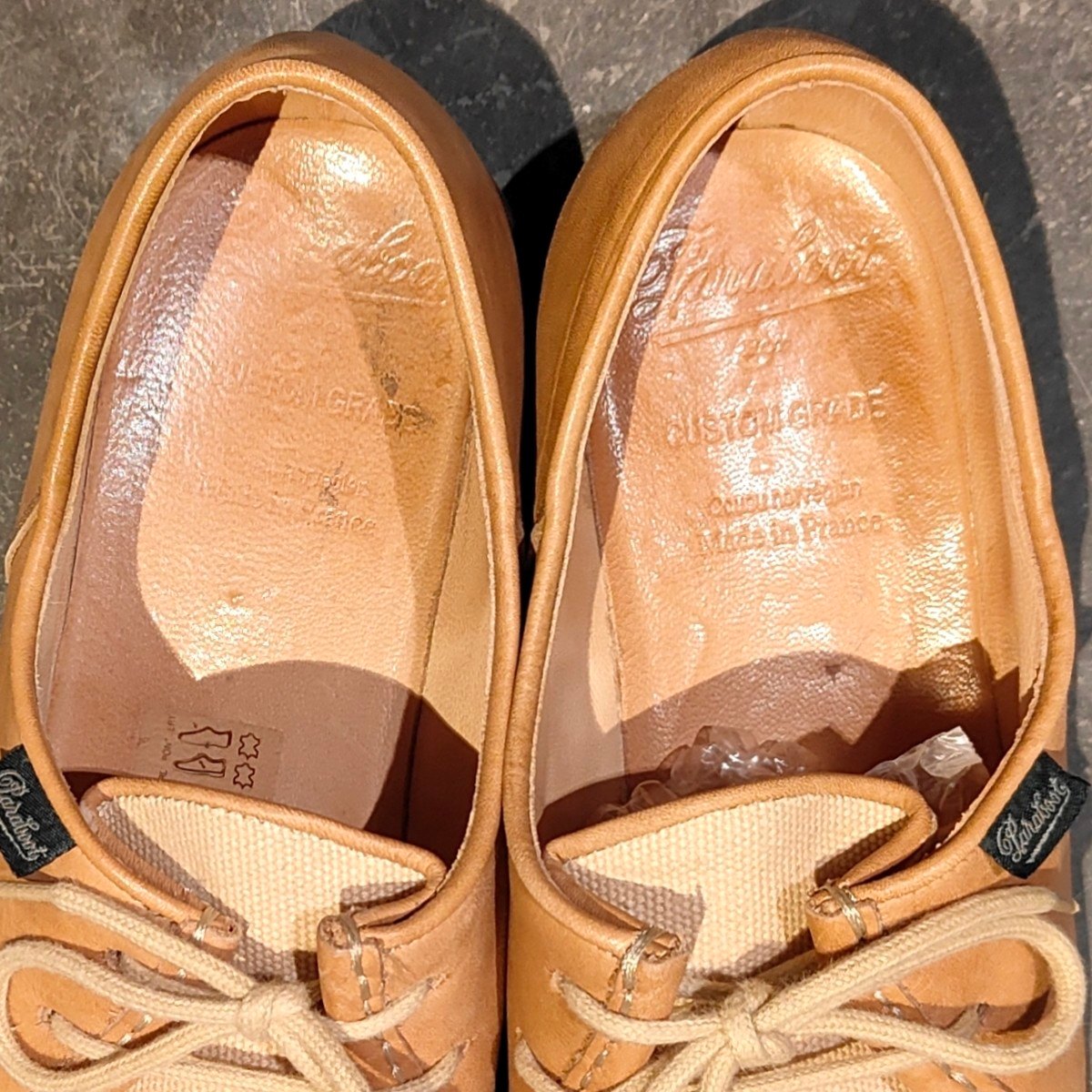 希少 美品【Paraboot】パラブーツ ミカエル カスタムグレード チロリアン カーフ キャンバス生地コンビ ベージュ サイズ41 参考定価￥96,800-