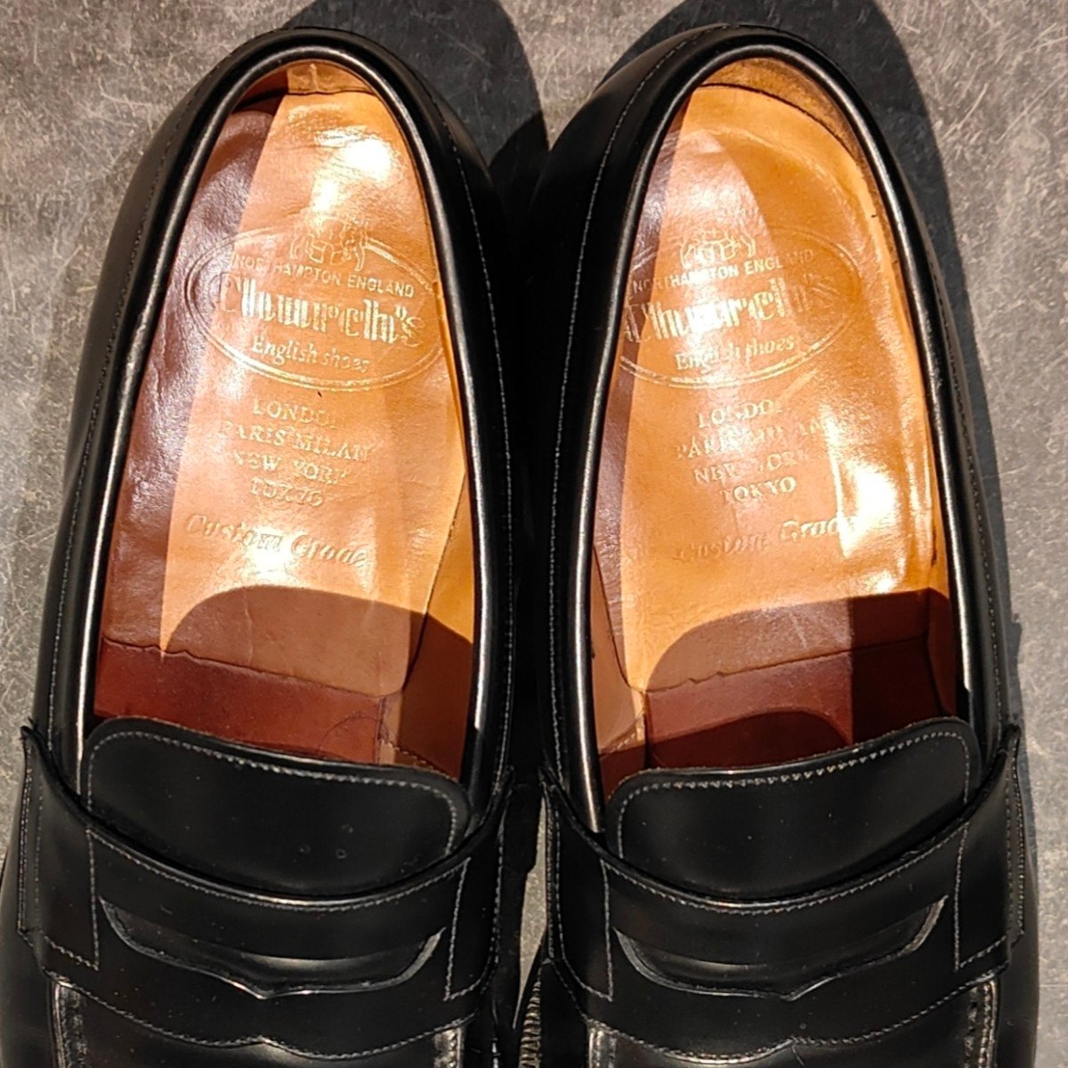 美品【Church's】チャーチ 5都市  ダーウィン ローファー ポリッシュバインダーカーフ ブラックサイズ UK70F 93ラスト