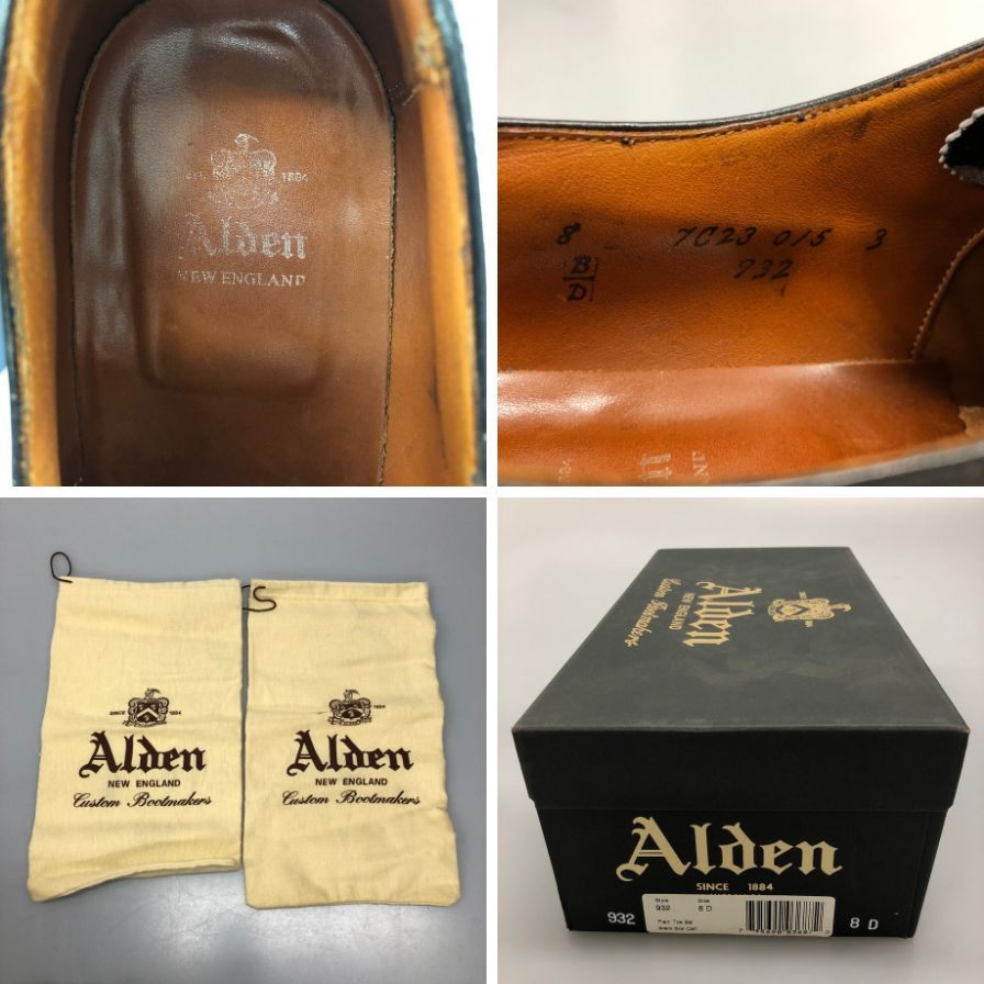 【ALDEN】オールデン 932 ビジネスシューズ カーフ ブラック（黒） サイズ 8 ラスト