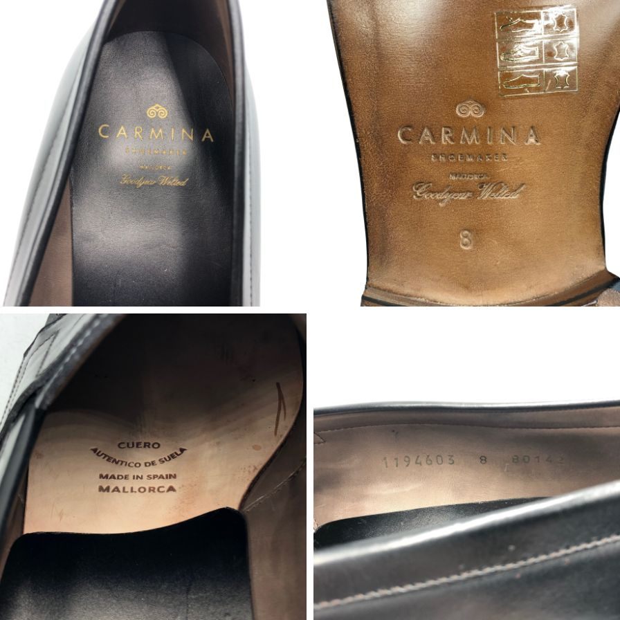 CARMINA】カルミナ 80142 ローファー カーフ ブラック（黒） サイズ 8