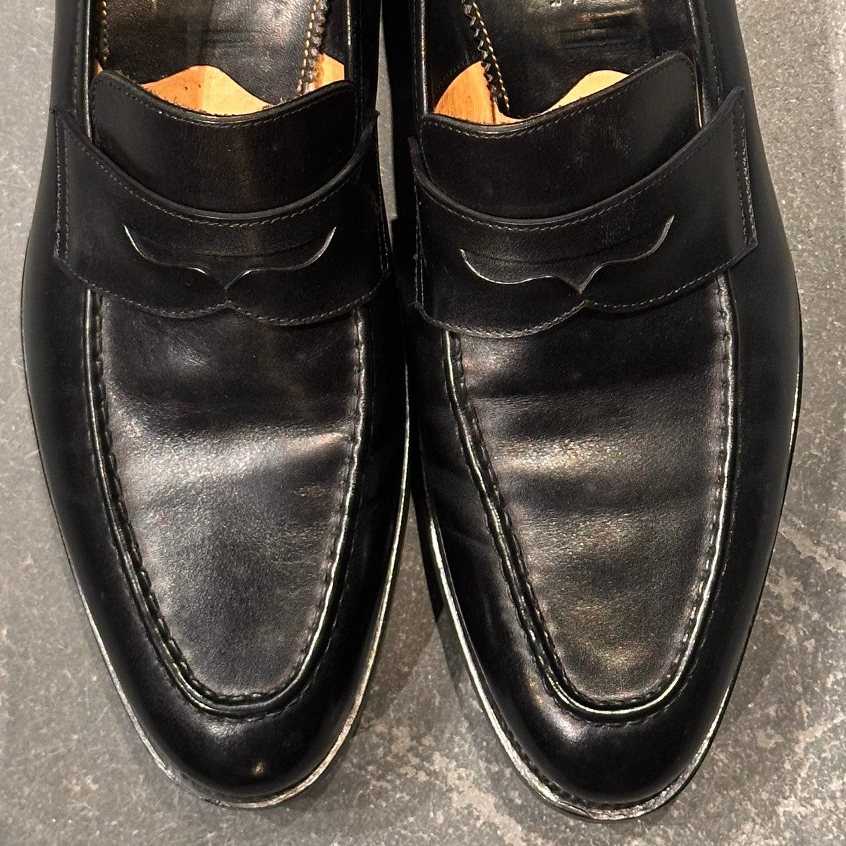 使用数回【santoni】サントーニ 13158 ローファー カーフ ブラック