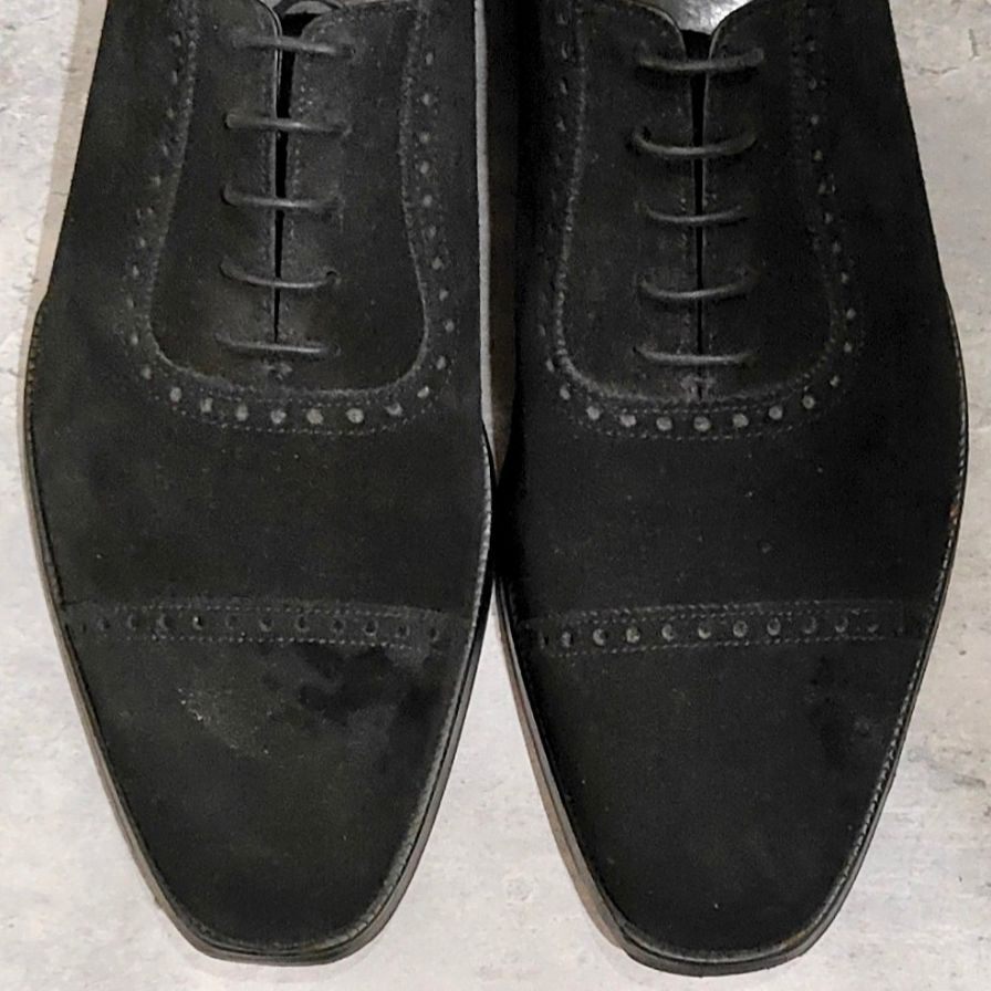 試着程度【CROCKETT&JONES】クロケット＆ジョーンズ  ポールスミス別注 パンチドキャップトゥ アデレード スエード ブラック サイズUK7E