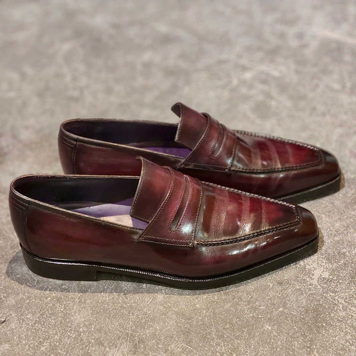 極美品【BERLUTI】ベルルッティ 1123 アンディ カーフ パティーヌ パープル サイズ UK6