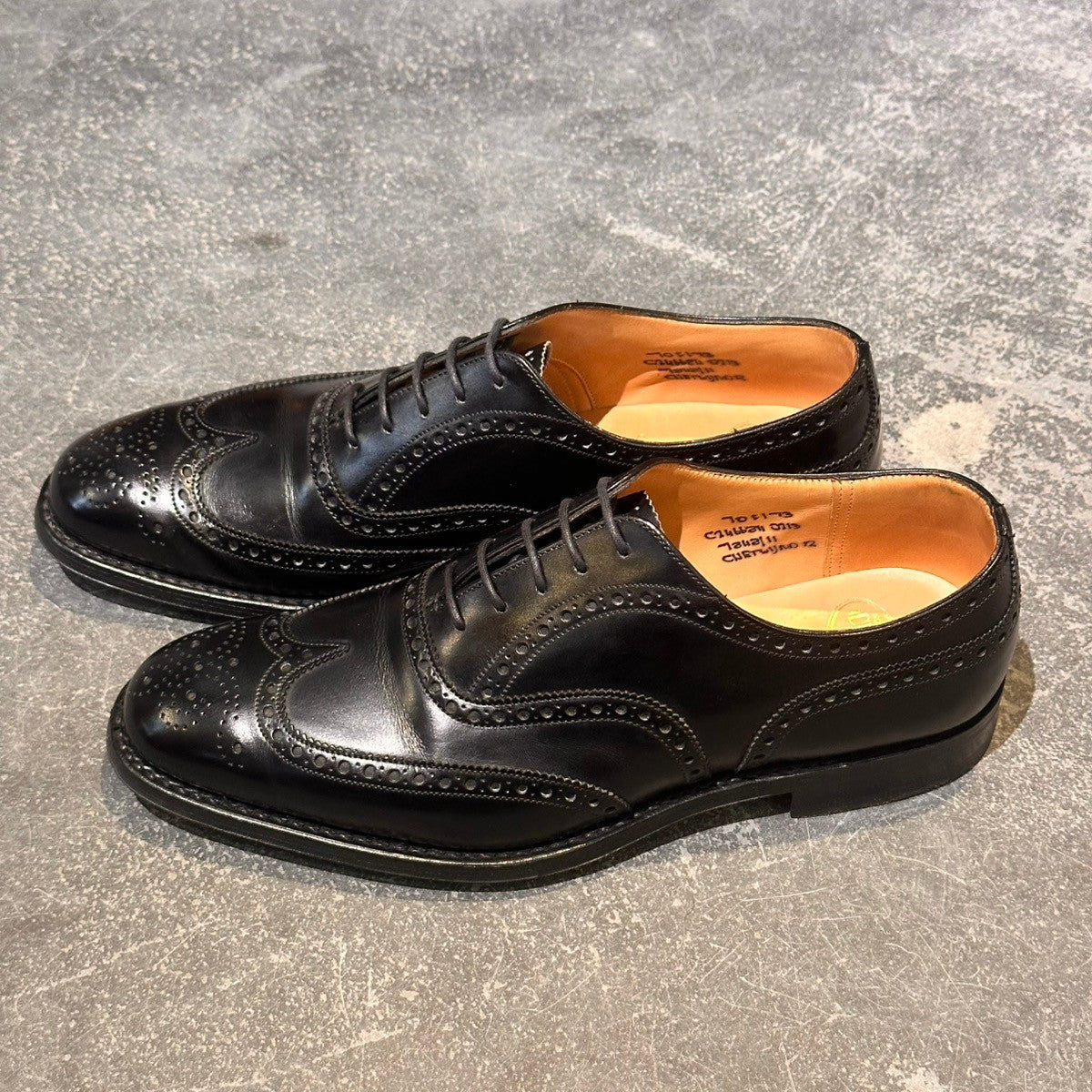 美品【Church's】チャーチ チェットウィンド ウイングチップ 4都市 カーフ ブラック サイズUK70F 173ラスト