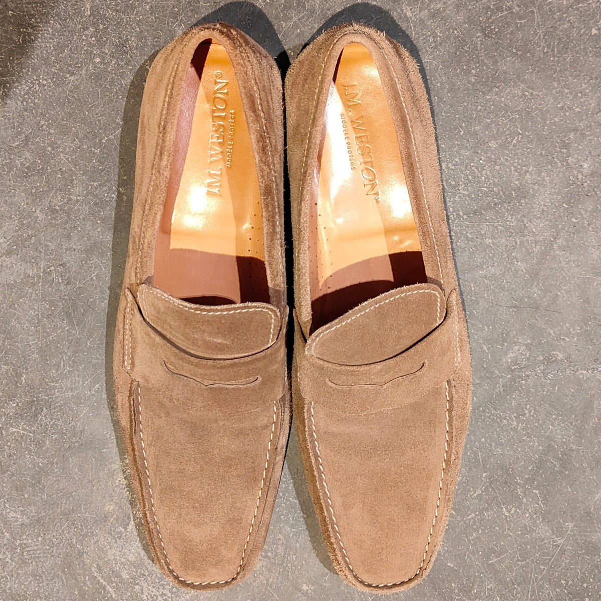 使用数回【J.M.WESTON】ジェイエムウエストン 625 ローファー スエード ベージュ サイズUK7.5D