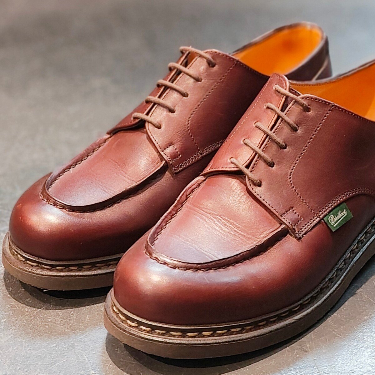 美品 【Paraboot】パラブーツ シャンボード Uチップ リスレザー カフェ サイズ UK7.5 定価￥96,800-