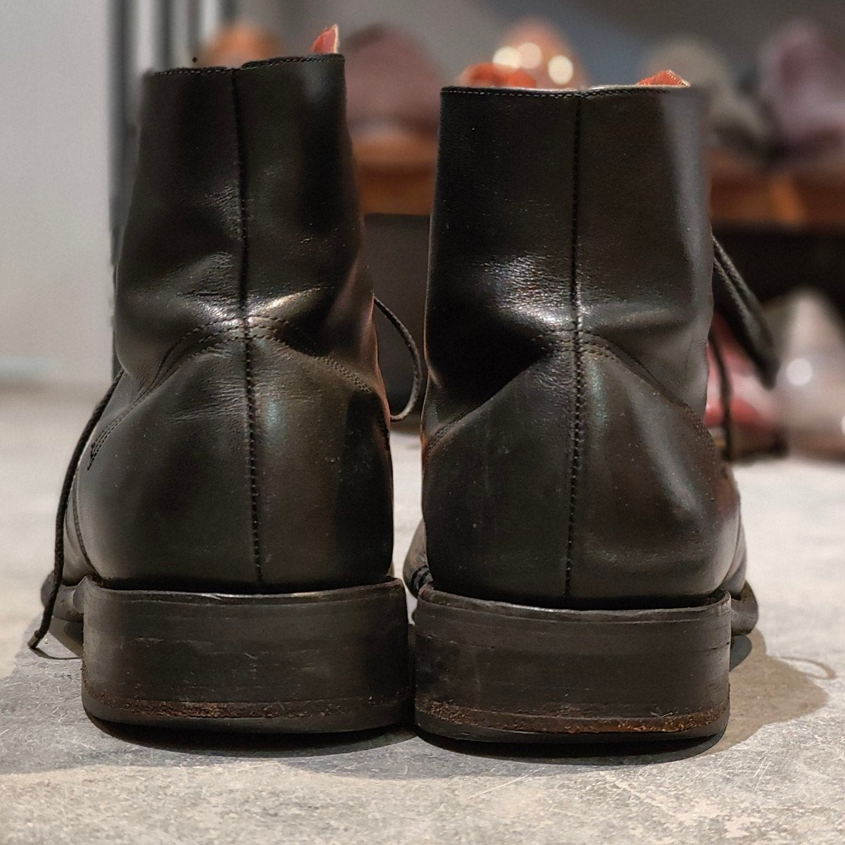 【PARABOOT】パラブーツ 9741 レースアップブーツ プレーントゥ カーフ ブラック サイズUK6