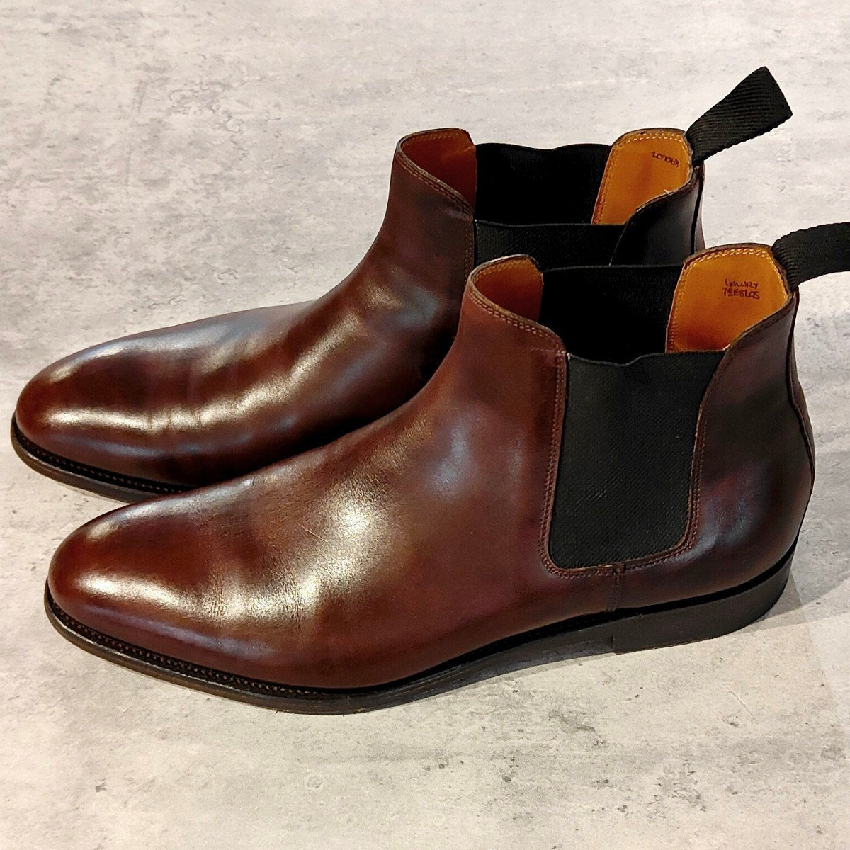 使用数回【JOHN LOBB】ジョンロブ ローリー サイドゴアブーツ ミュージアムカーフ ブラウン サイズUK7.5E 8695ラスト 参考定価￥399,300-