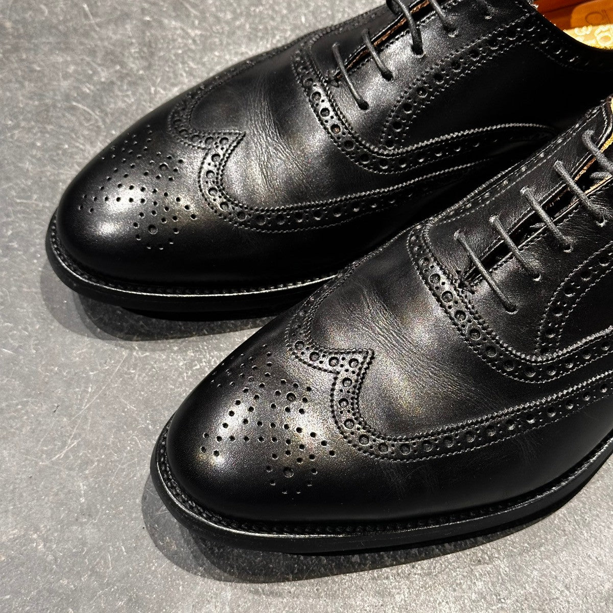 美品【Crockett&Jones】クロケット&ジョーンズ ウエストゲート2 ウイングチップ カーフ ブラック サイズ8E 379ラスト