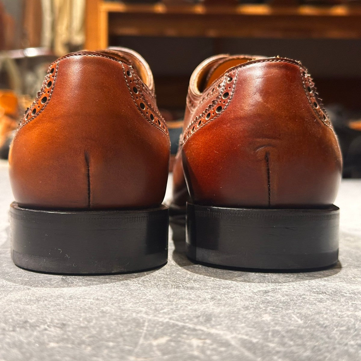 未使用品【Salvatore Ferragamo】サルヴァトーレ フェラガモ 3190 セミブローグ カーフ ブラウン サイズUK8.5D