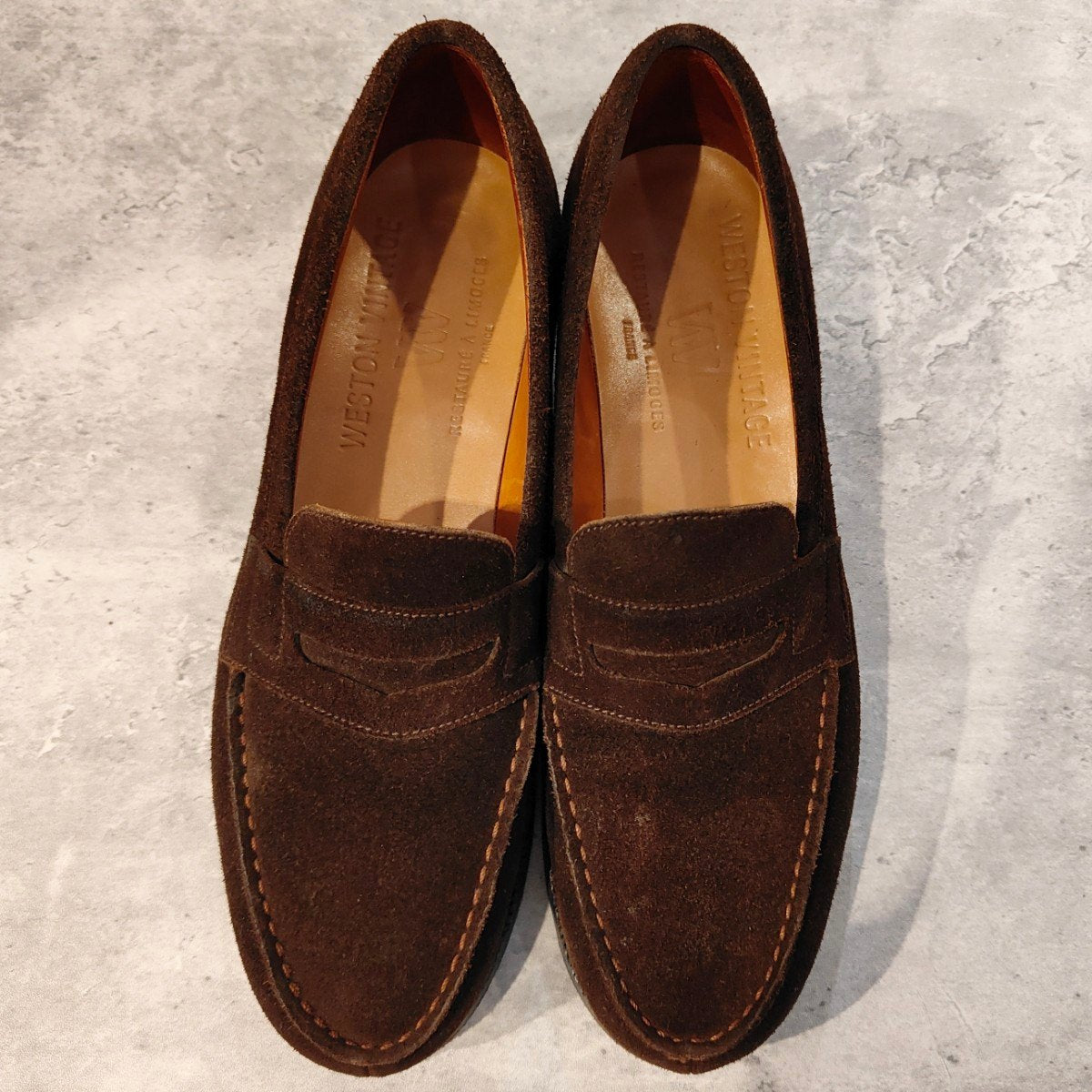 極美品【J.M.WESTON】ジェイエムウエストン ウエストンヴィンテージ 180 シグニチャーローファー スエード ブラウン レディース サイズUK5B 82ラスト