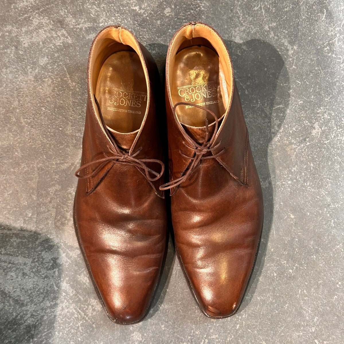 【Crockett & Jones】クロケット&ジョーンズ テットベリー チャッカブーツ カーフ ブラウン サイズUK6.5E 348ラスト