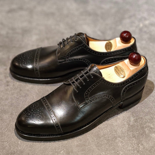 新品未使用【VASS】ヴァーシュ セミブローグ ダービー カーフ ブラック サイズ43