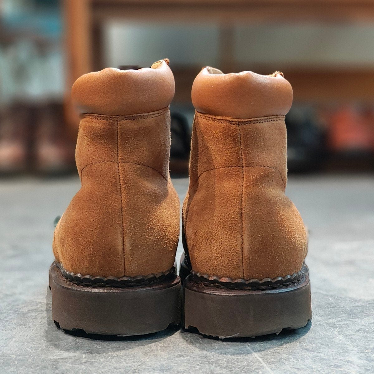 美品【Paraboot】パラブーツ アーペントル別注 ベルジュラック ワークブーツ スエード ベージュ サイズ UK7