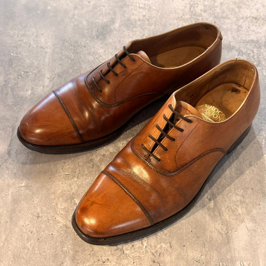 【CROCKETT&JONES】クロケット&ジョーンズ ストレートチップ コノート カーフ ブラウン サイズUK6.5F 236ラスト